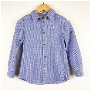 Scotch‎ Shrunk Blue & White Plaid Button Down Size 4
